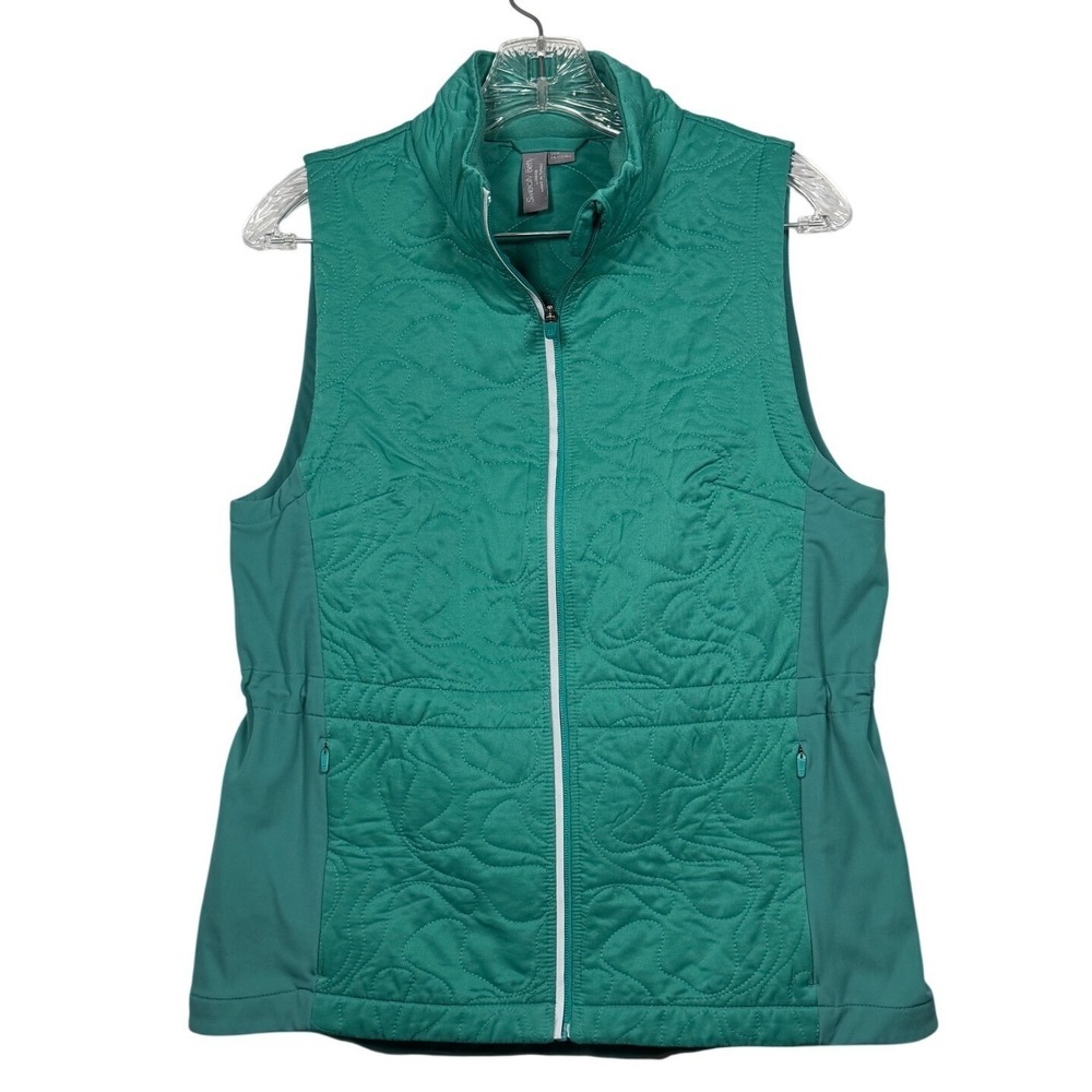 SWEATY BETTY Thermal Quilted Women's Running Vest, Emerald Green, Size 6